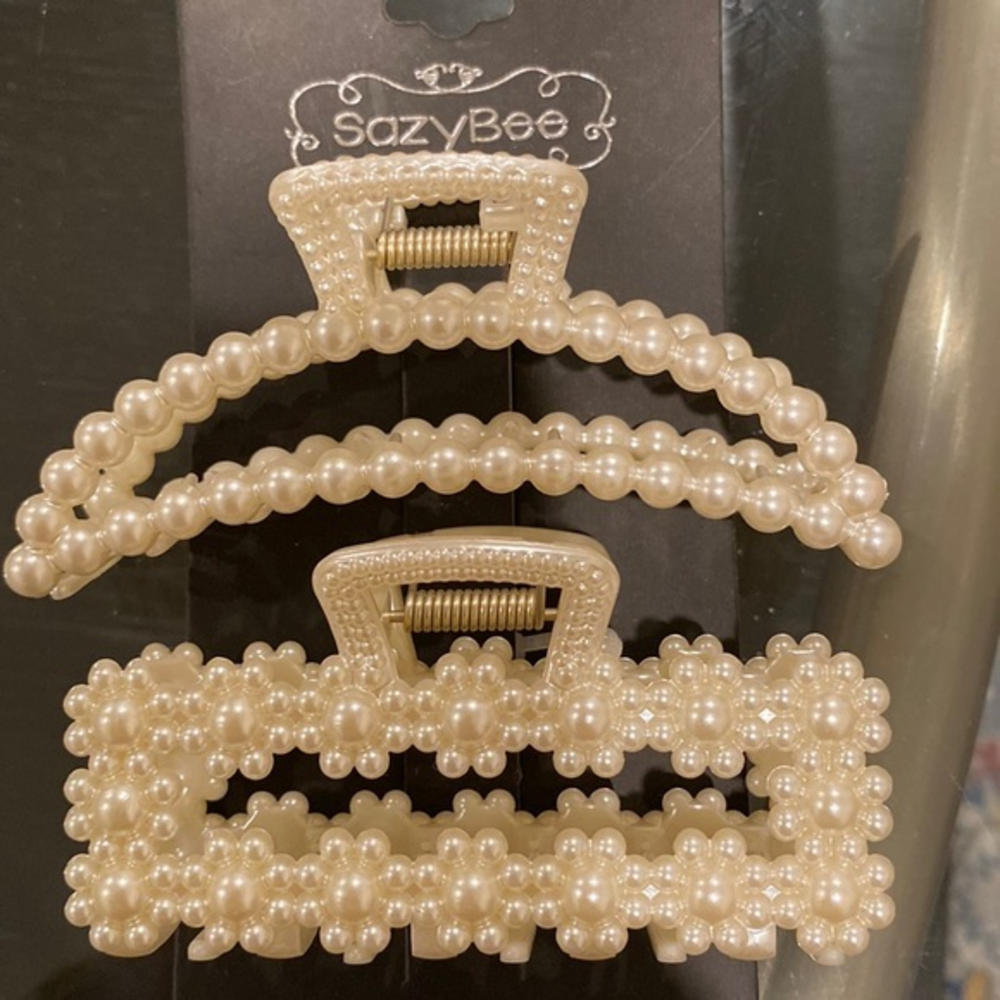 Two pearls‎ big hair clip